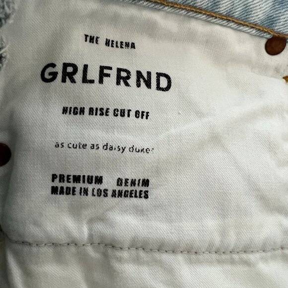 GRLFRND The Helena High Rise Cut Off Premium Denim Shorts Women’s 31 NWT - Picture 6 of 8